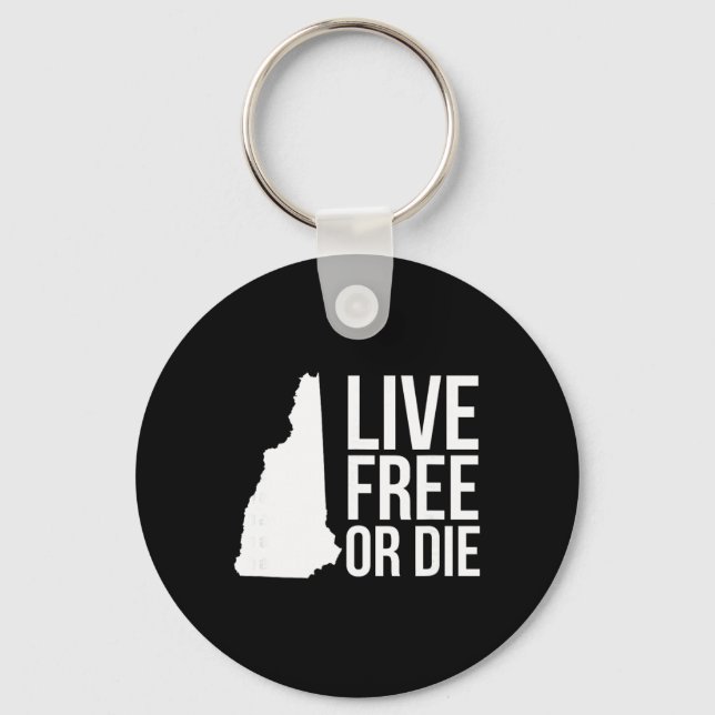 Live Or Die Nh Motto New Hampshire Map  Key Ring (Front)