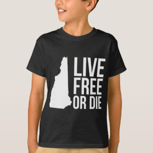 Live Or Die Nh Motto New Hampshire Map  T-Shirt