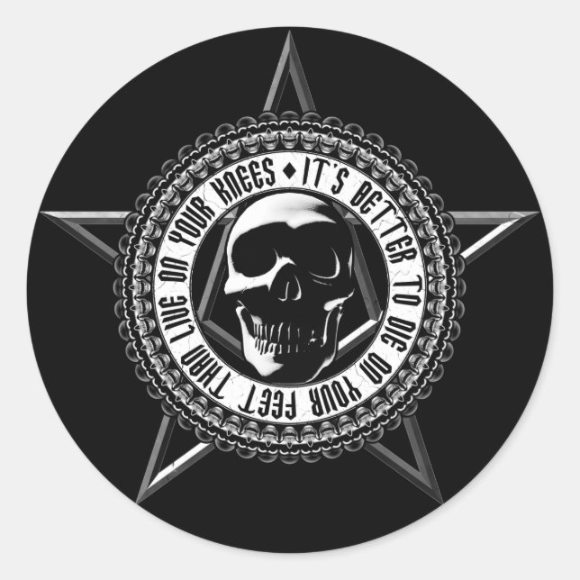 Live or Die Skull Stickers (Front)