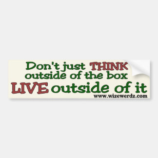 Live Outside The Box bumper sticker - light