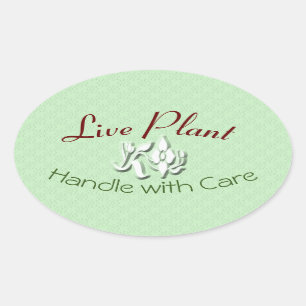 Live Plant Handle with Care Precaution Label