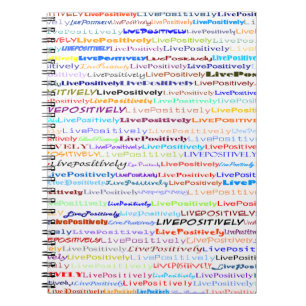 Live Positively Text White Notebook