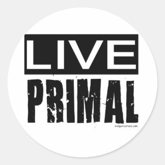 live primal / paleo diet classic round sticker