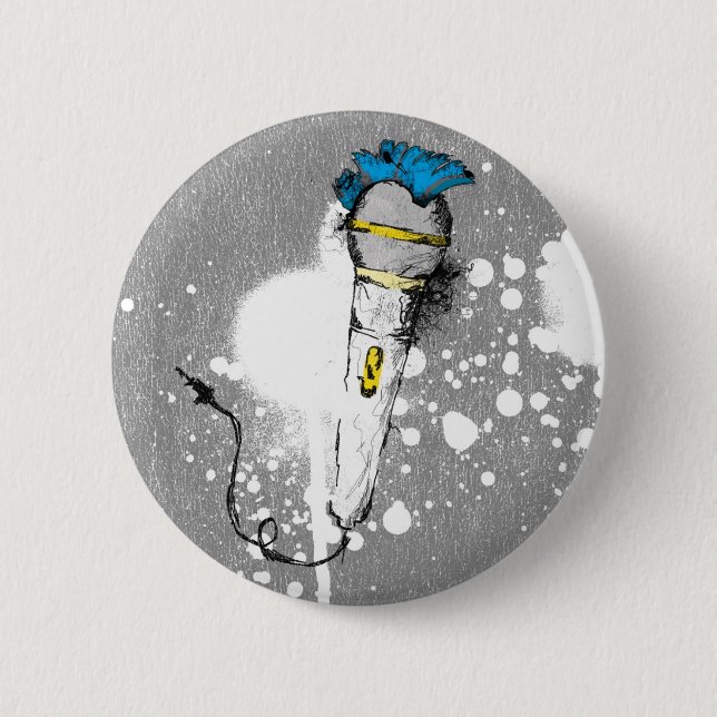 LIVE! PUNK DUDE 6 CM ROUND BADGE (Front)