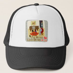 Live Retro Love Retro Slogan Trucker Hat