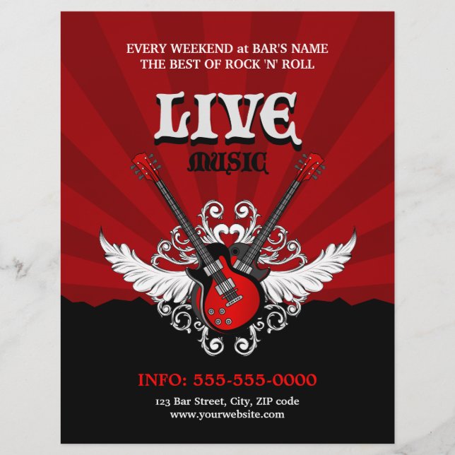 Live Rock Music Concert / Party flyer (Front)