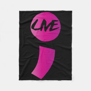 Live Semicolon Suicide Awareness Suicidal Depress Fleece Blanket