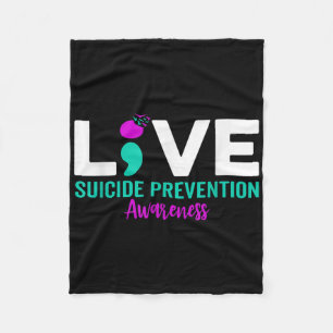 Live Semicolon Suicide Prevention Mental Health Aw Fleece Blanket