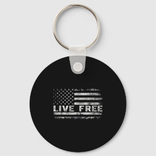 Live Shirt – Vintage Distressed Usa Flag Graphic T Key Ring