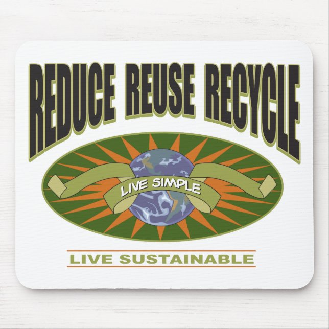 Live Simple Live Sustainable Mouse Pad (Front)