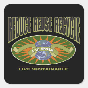 Live Simple Live Sustainable Square Sticker