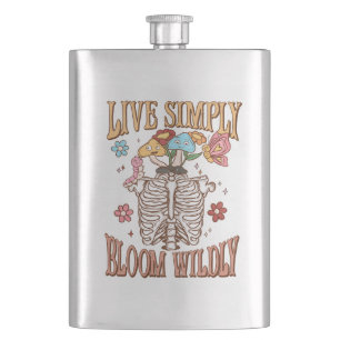Live Simply, Bloom Wildly Hip Flask