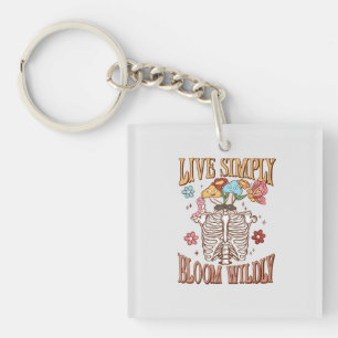 Live Simply, Bloom Wildly Key Ring