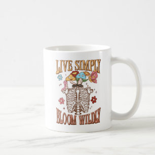 Live Simply, Bloom Wildly – Skeleton & Mushrooms Coffee Mug