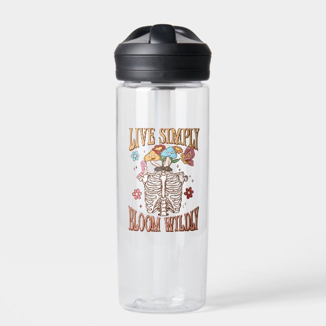 Live Simply, Bloom Wildly Water Bottle (Front)
