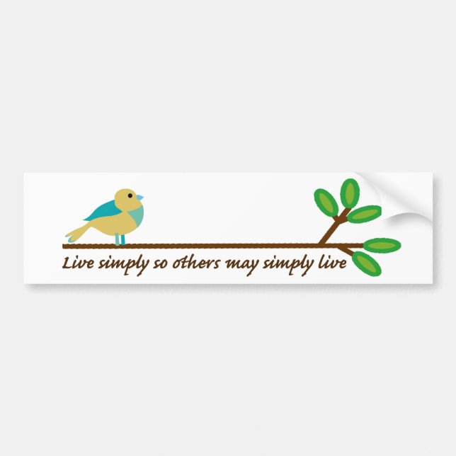 Live Simply Bumper Sticker (Front)