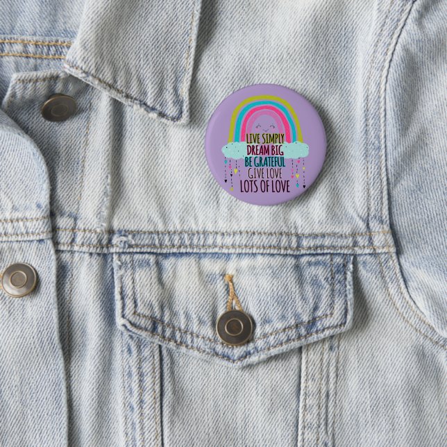 Live Simply Dream Big Be Grateful Give Love  6 Cm Round Badge (In Situ)
