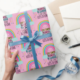 Live Simply Dream Big Be Grateful Give Love Wrapping Paper