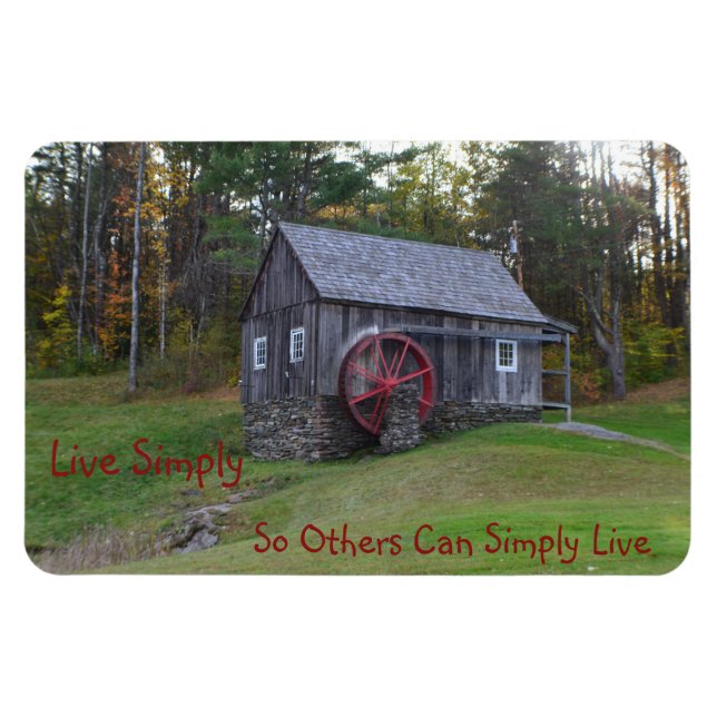 Live Simply Old Mill Magnet (Horizontal)