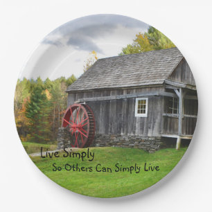 Live Simply Old Mill Paper Plate