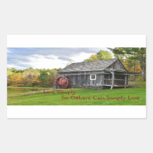 Live Simply Old Mill Rectangular Sticker