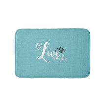 "Live Simply" Text Farmhouse Decor Bath Mat