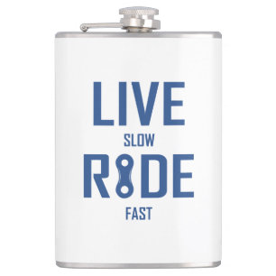 Live Slow Ride Fast Cycling Hip Flask