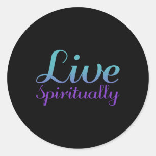 Live Spiritually Purple Suicide Prevention Awarene Classic Round Sticker