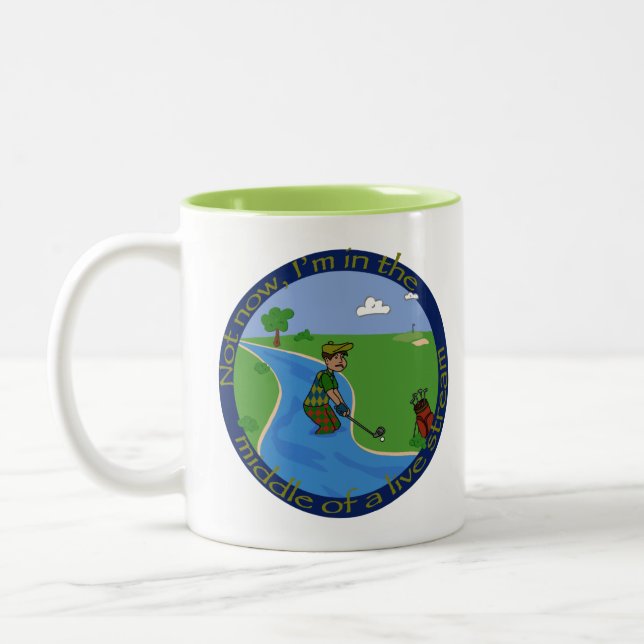 Live stream golf Two-Tone coffee mug (Left)
