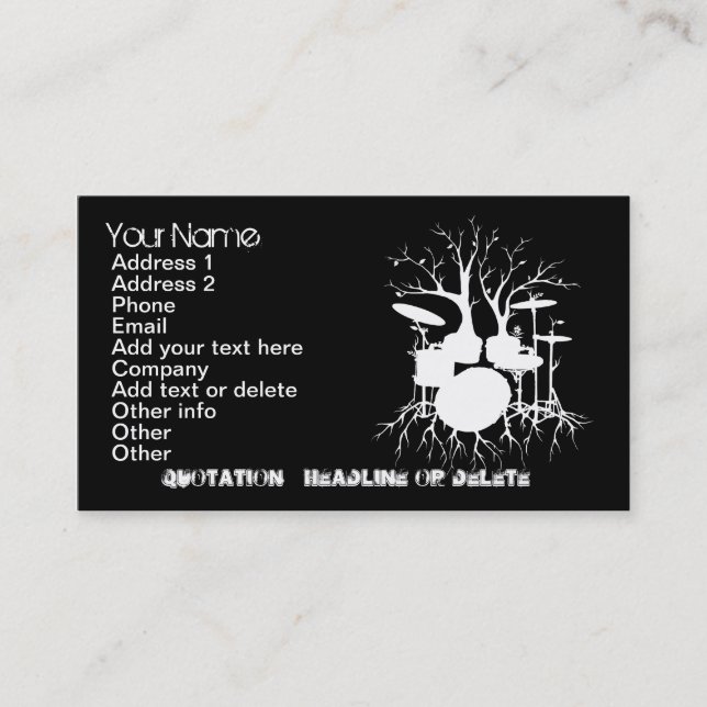 Live the Beat to the Tempo of Creation (Drum art, Business Card (Front)