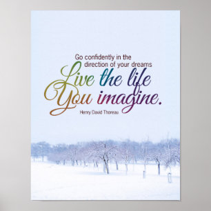 Live The Life You Imagine Motivational Quote Poster