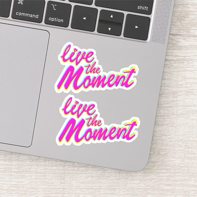 Live the moment colourful bright text slogan (Detail)