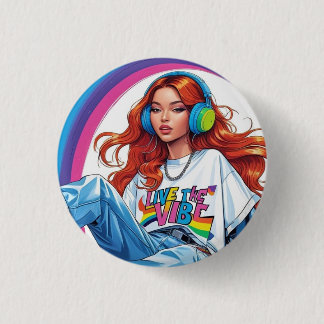 Live the Vibe Girl 3 Cm Round Badge