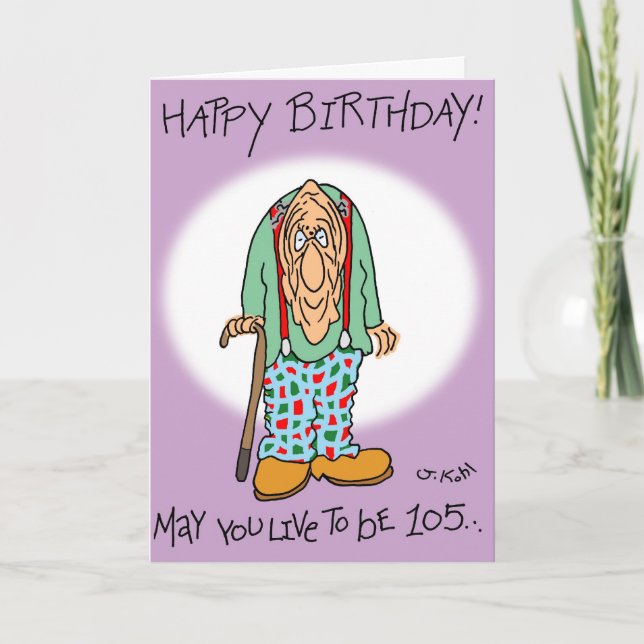 Live to 105 card (Front)