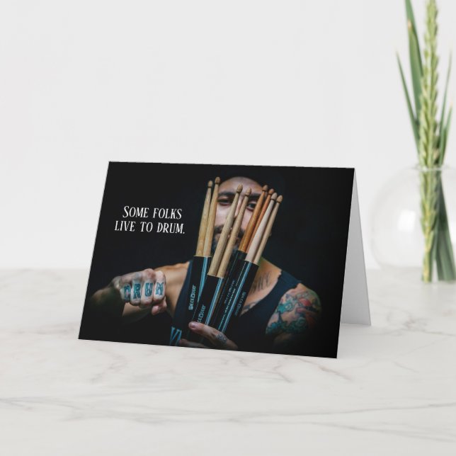 Live To Drum Drummer Get Well Soon Card (Front)