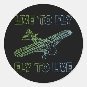 LIVE TO FLY, FLY TO LIVE CLASSIC ROUND STICKER