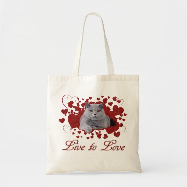 Live to love cat tote bag (Front)