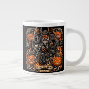 Live To Ride Variation I ,Route 66 Samurai Oni Gi Large Coffee Mug