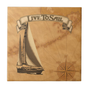 Live To Sail Ceramic Tile