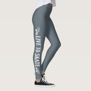Live to Skate, Skate to Live, Roller Derby Girl Leggings