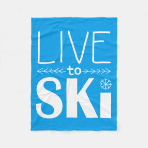 Live to Ski blanket (basic) - blue