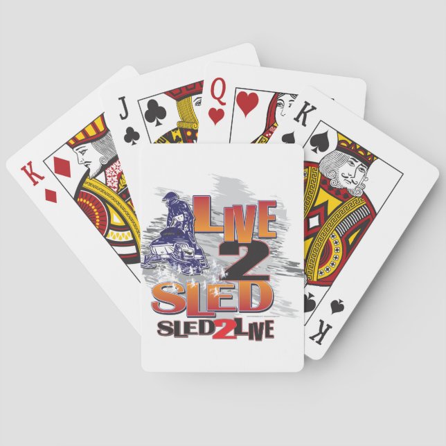 Live to Sled Sled To Live Playing Cards (Back)