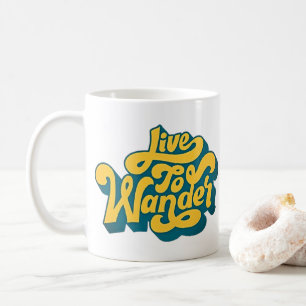 Live to Wander - Retro Typography Mug