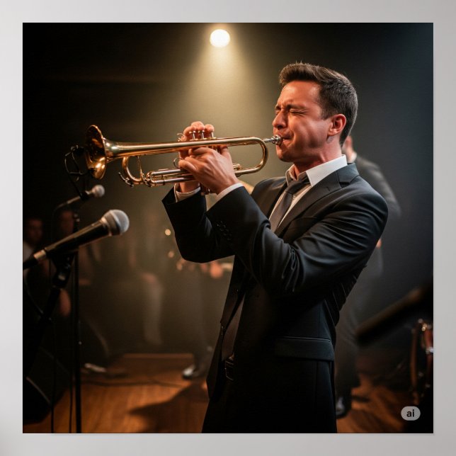 Live Trumpet Player Graphic Poster (Front)