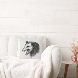 Live Ugly Fake Your Death Eat Trash Funny Opossum Cushion