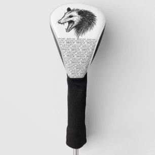 Live Ugly Fake Your Death Eat Trash Funny Opossum Golf Head Cover