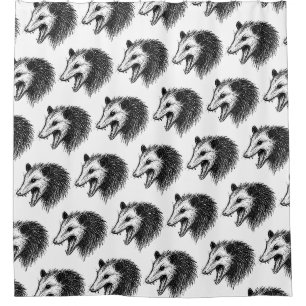 Live Ugly Fake Your Death Eat Trash Funny Opossum Shower Curtain