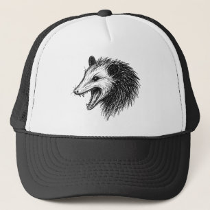 Live Ugly Fake Your Death Eat Trash Funny Opossum Trucker Hat