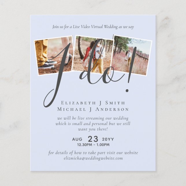 Live Video Chat Wedding or Couples Shower Invites (Front)