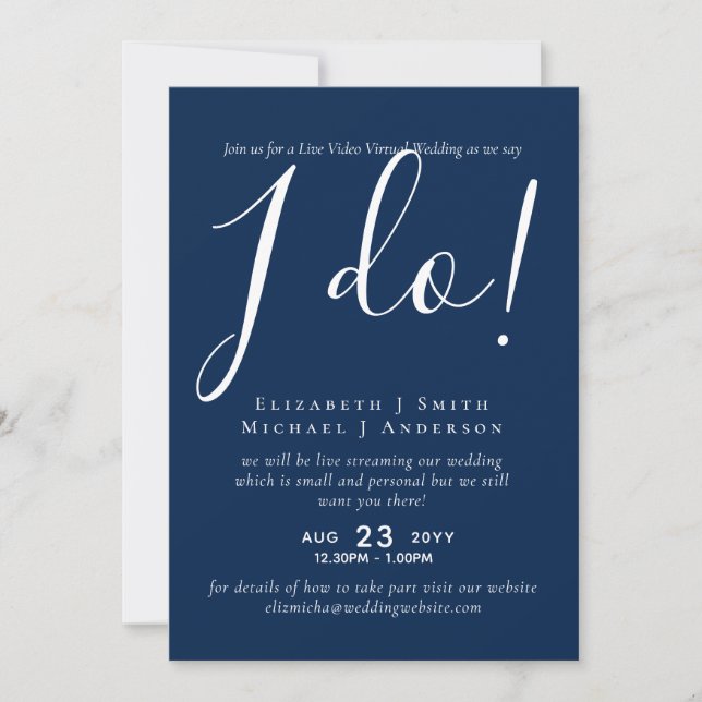 Live Video Chat Wedding or Couples Shower Invites (Front)